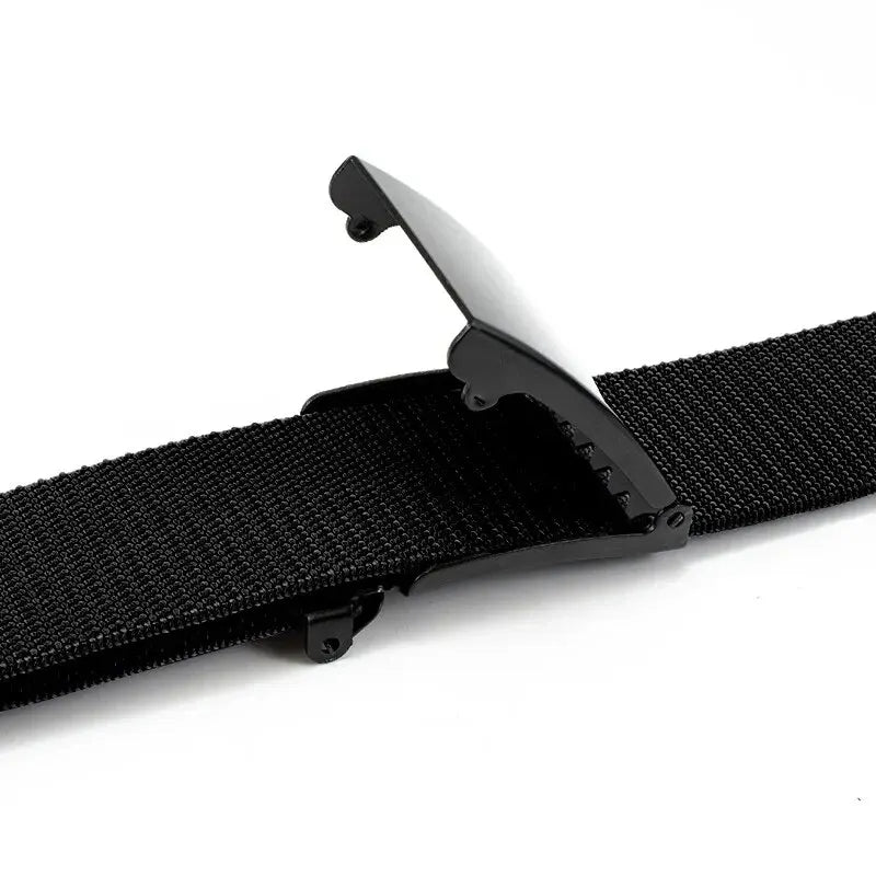 Men'S Belt Nylon Tactical Belt Metal Buckle Woven Elastic Belt Outdoor Training with Pants Jeans Belt Leisure Woven Belts Unisex