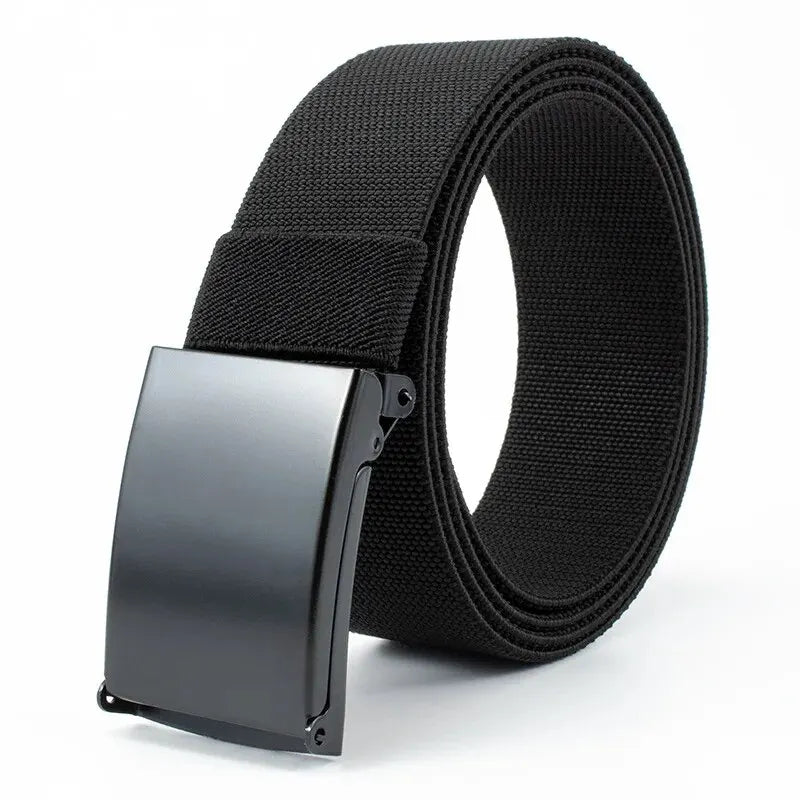 Men'S Belt Nylon Tactical Belt Metal Buckle Woven Elastic Belt Outdoor Training with Pants Jeans Belt Leisure Woven Belts Unisex
