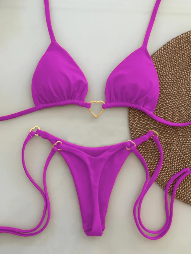 Lace-Up Bikini Set