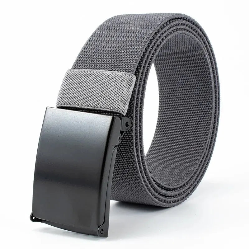 Men'S Belt Nylon Tactical Belt Metal Buckle Woven Elastic Belt Outdoor Training with Pants Jeans Belt Leisure Woven Belts Unisex
