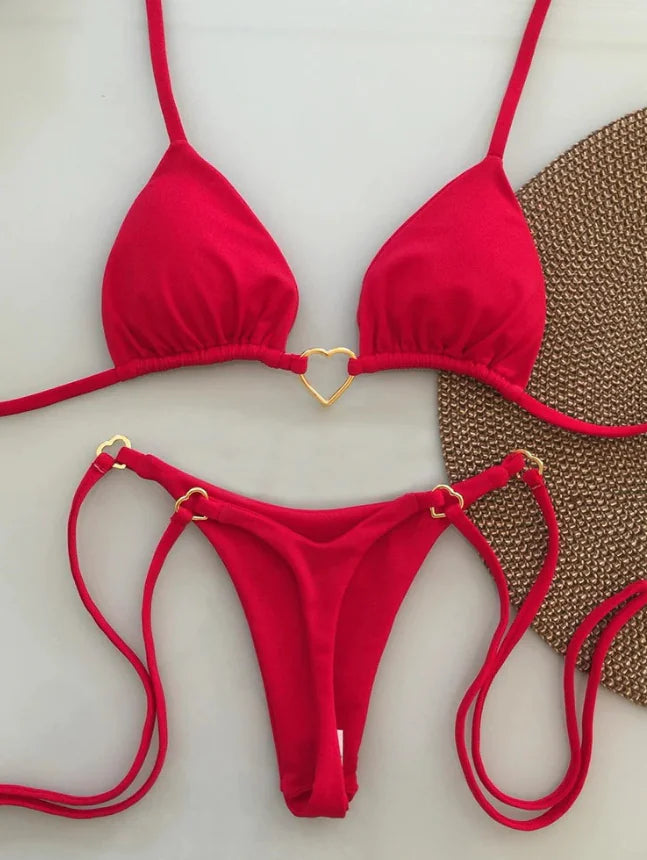 Lace-Up Bikini Set