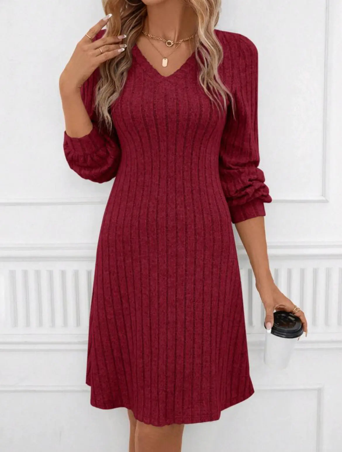 V-neck Stripe Dress