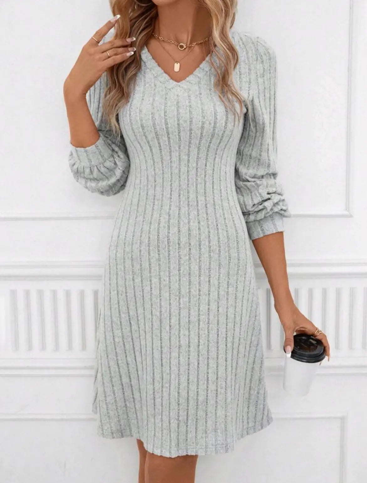 V-neck Stripe Dress