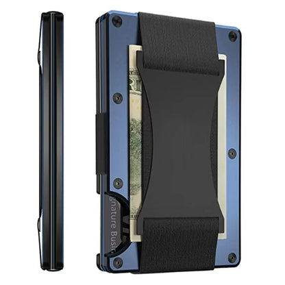 Carbon Fiber Metal Minimalist Slim Credit Card Holder Men Wallet Carteira for Men RFID Cashback Bank Cardholder Case Walet Money