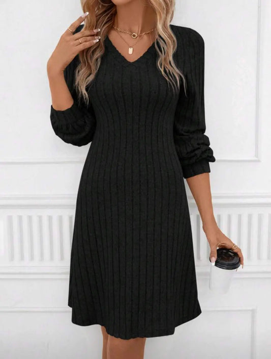 V-neck Stripe Dress